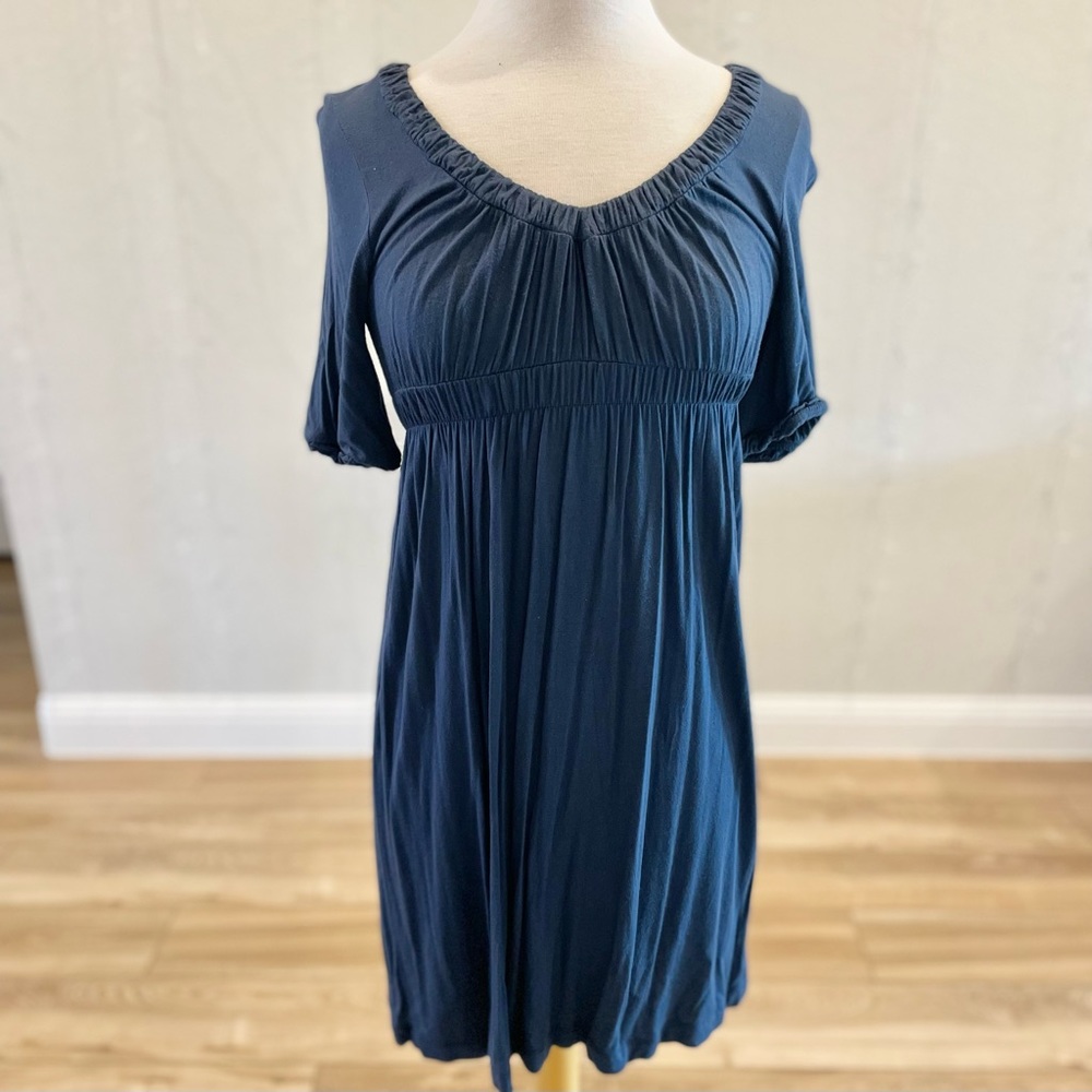 Forever 21 Navy Blue Peasant Sleeve Dress